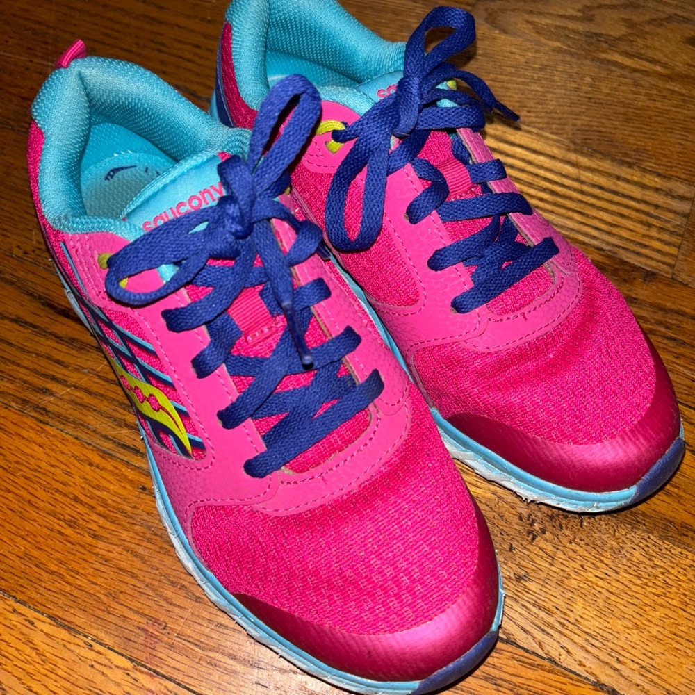 Saucony Kids' Pink and Blue Sneakers size 4